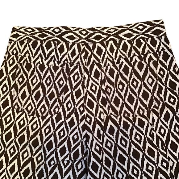 Kate Parks Women’s Linen Capri Pants Brown Cream Designer Buttons Size 10 - Picture 6 of 7